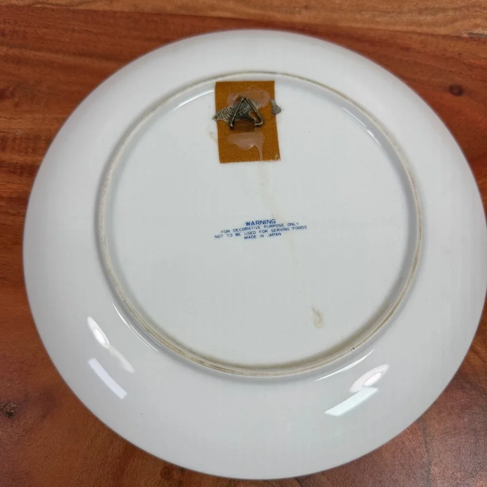 Currier & Ives The Farmers Home Winter Blue White Transferware Plate Japan